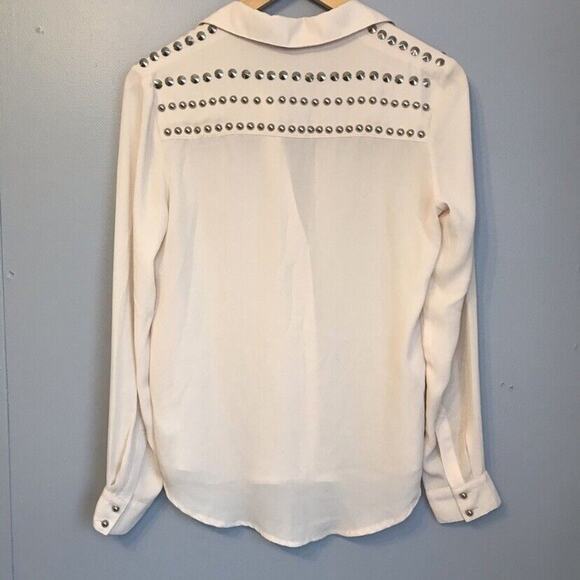 Forever 21 Pink Collared Button Down Sheer Blouse - Picture 10 of 10